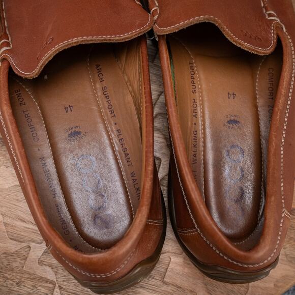Ecco Brown Leather Slip On Driving Moc Loafers Men’s Eu 44 US 10 Classic - Picture 6 of 7